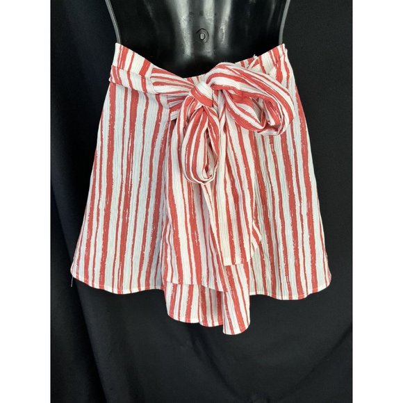 womens wrap around skirt size small by L’ATISTE. red/white pinstripe - Picture 6 of 11